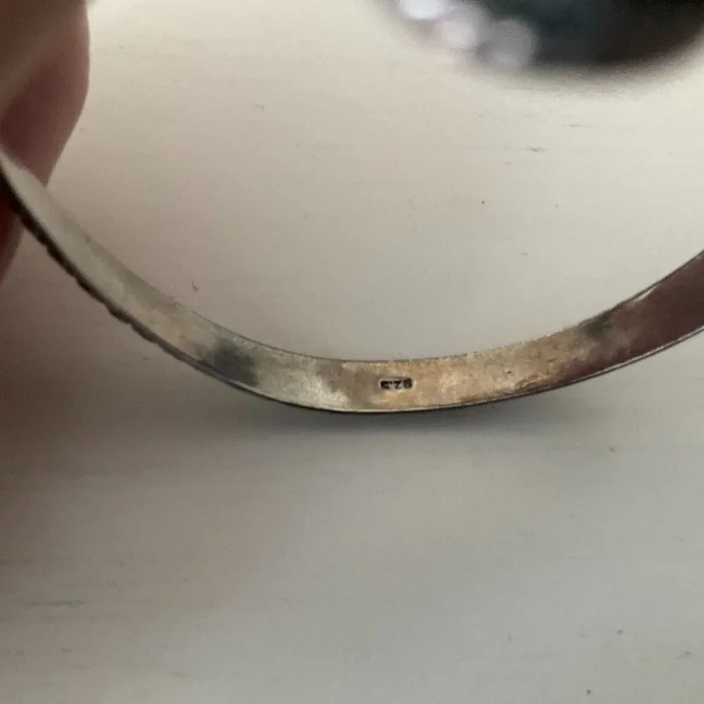 925 silver with lapis and coral stones, unique shape 69 grams